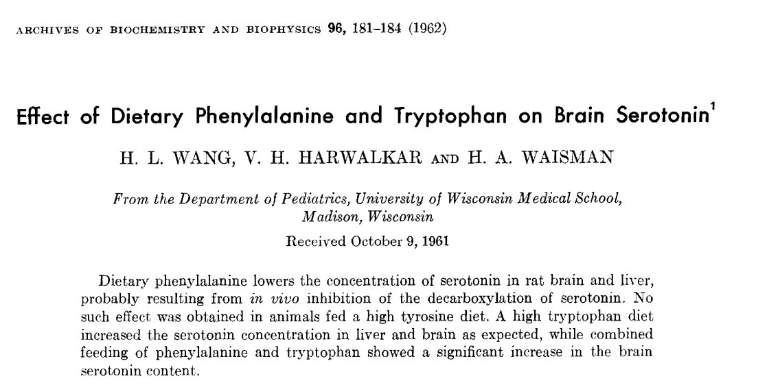 Diagram of BCAAs and tryptophan competing with tyrosine for transport into the brain