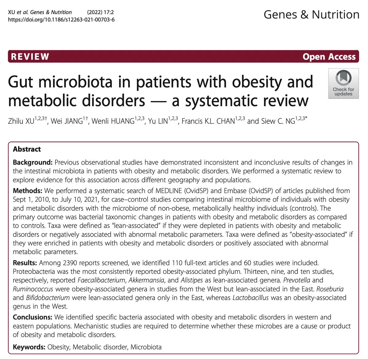 Comparison of endotoxin levels and gut bacteria composition in obese vs lean individuals