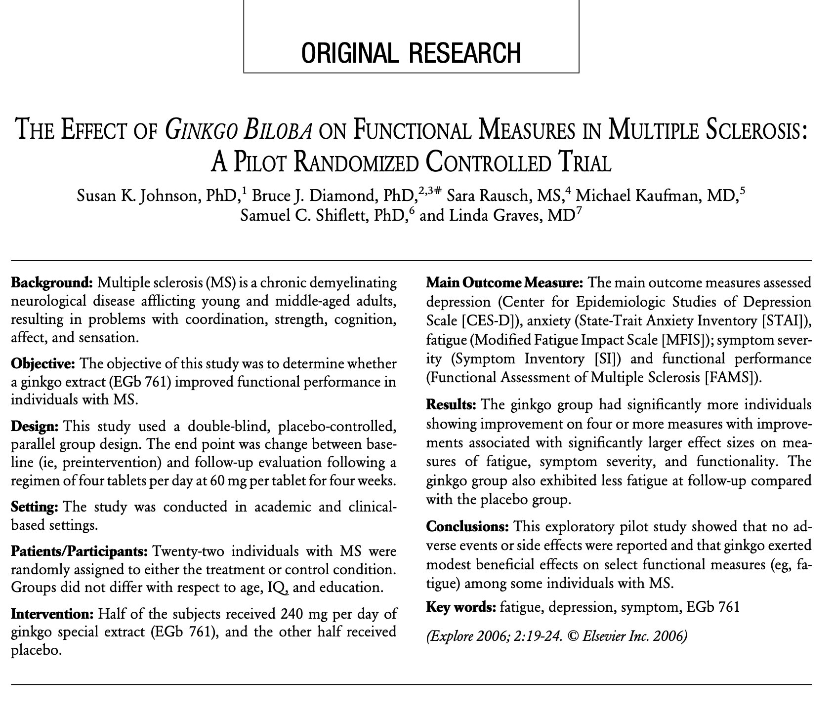 Research on ginkgo biloba improving brain blood flow and reversing fatigue